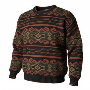 Vintage Atlantic Traders Aztec Tribal Sweater XL Southwestern Pattern Grandpa